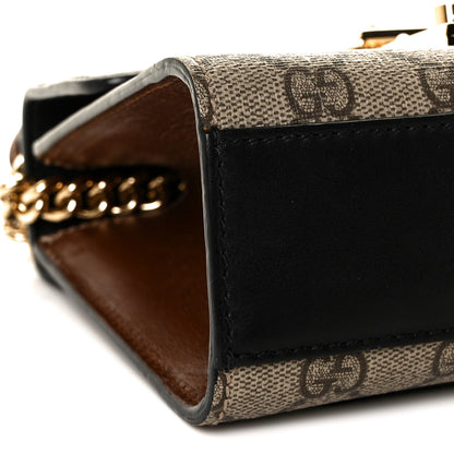 Gucci GG Supreme Monogram Calfskin Small Padlock Shoulder Bag Beige Black Cuir 8 of 13