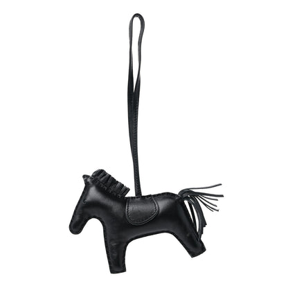 Hermes Milo Lambskin Grigri Rodeo Horse Bag Charm MM So Black 1 of 5