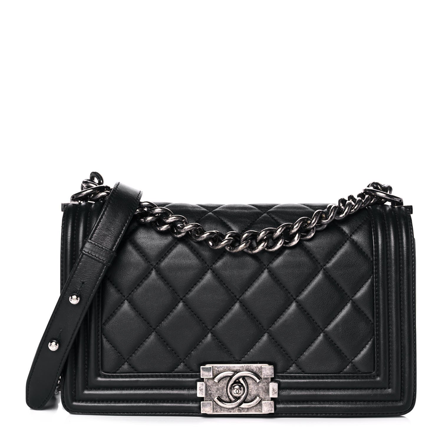 Chanel Lambskin Quilted Small Boy Flap Black 1 of 16