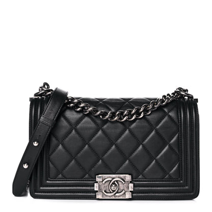 Chanel Lambskin Quilted Small Boy Flap Black 1 of 16