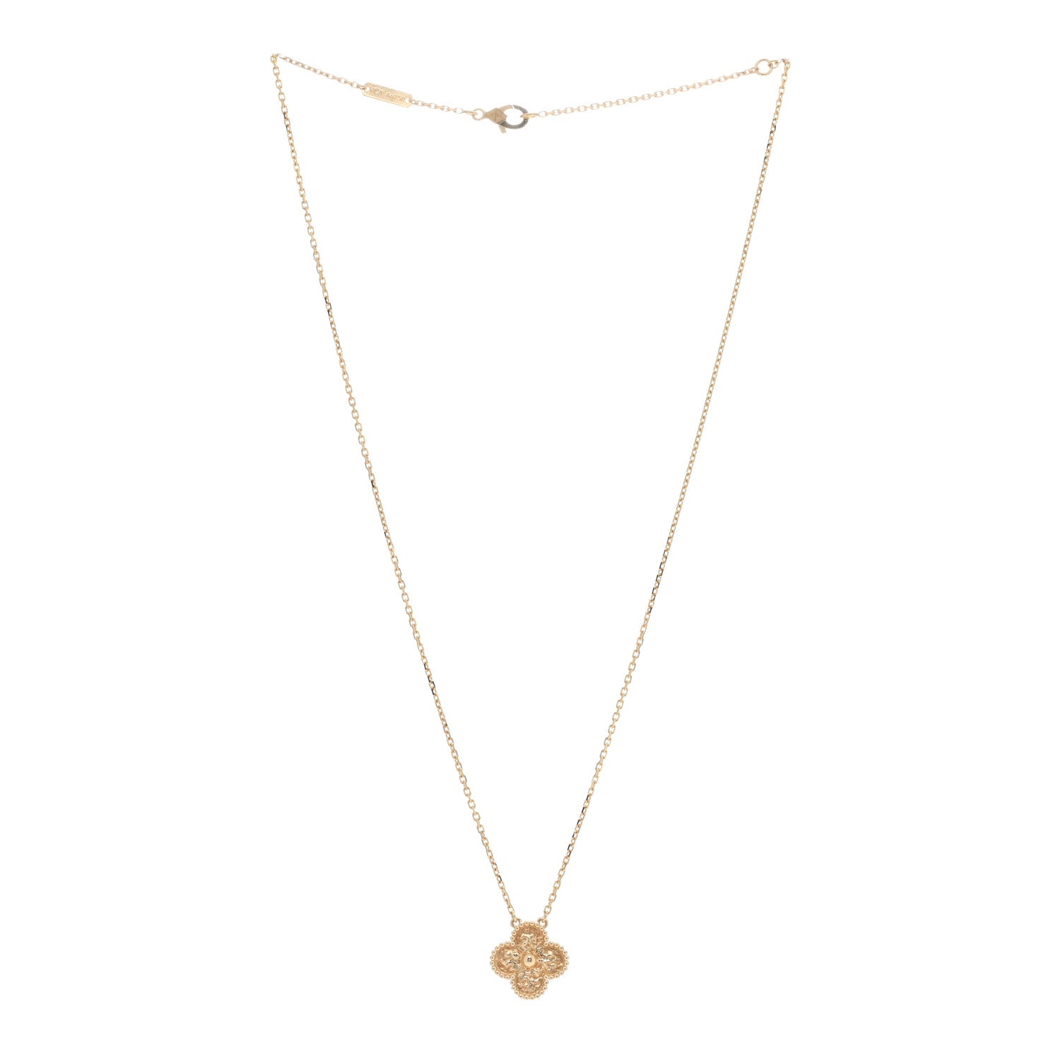 Van Cleef & Arpels 18K Yellow Gold Vintage Alhambra Pendant Necklace 3 of 5