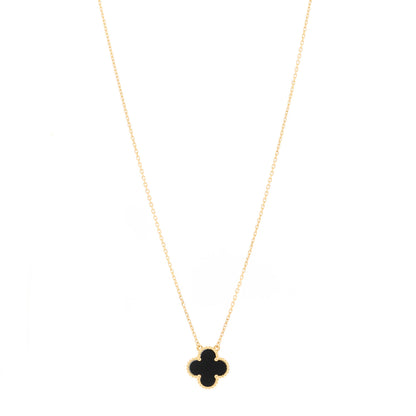 Van Cleef & Arpels 18K Yellow Gold Black Onyx Vintage Alhambra Pendant Necklace 1 of 4