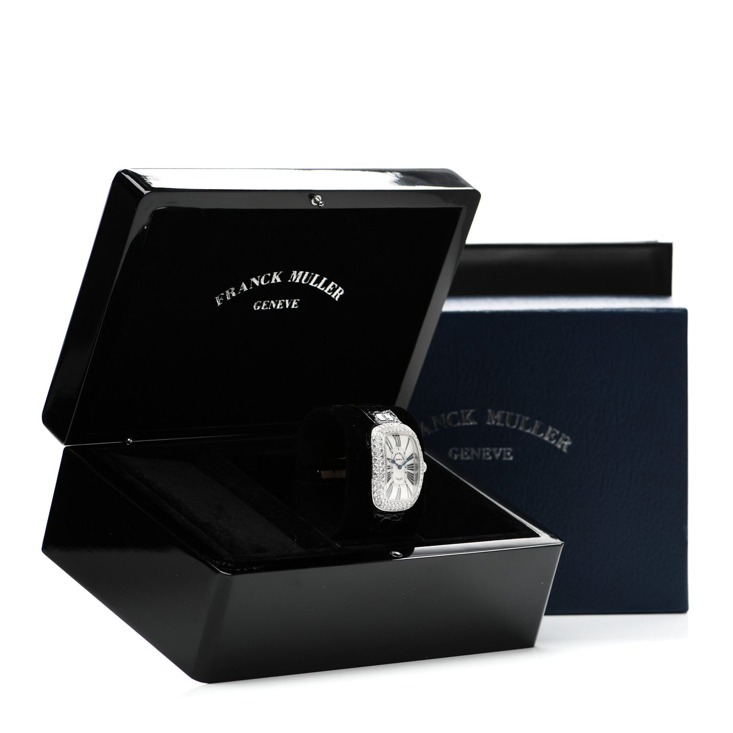 Franck Muller 18K White Gold Alligator Diamond Pave Bezel 34mm Quartz Watch 3002LQZR 6 of 6