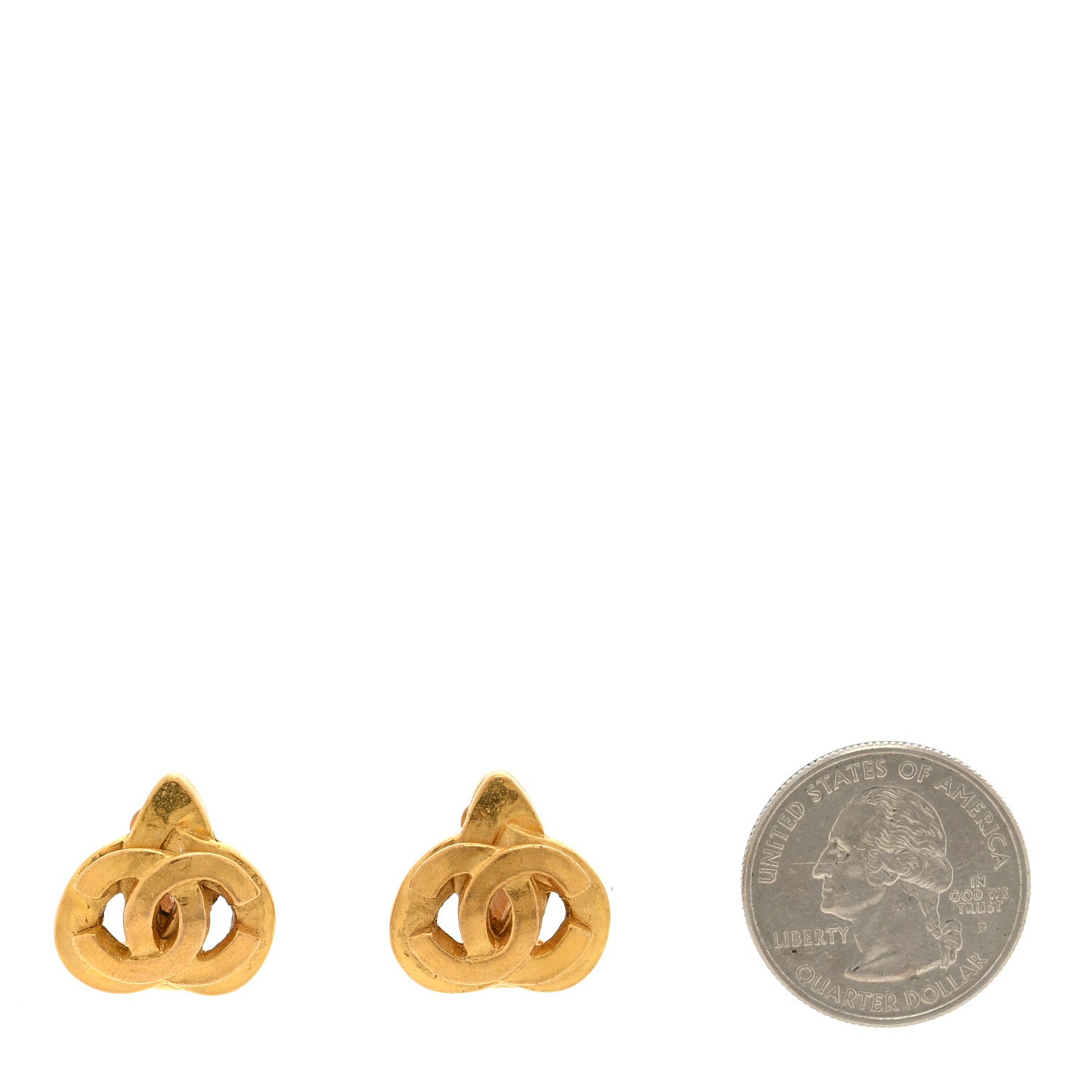 Chanel CC Heart Clip On Earrings Gold 2 of 4