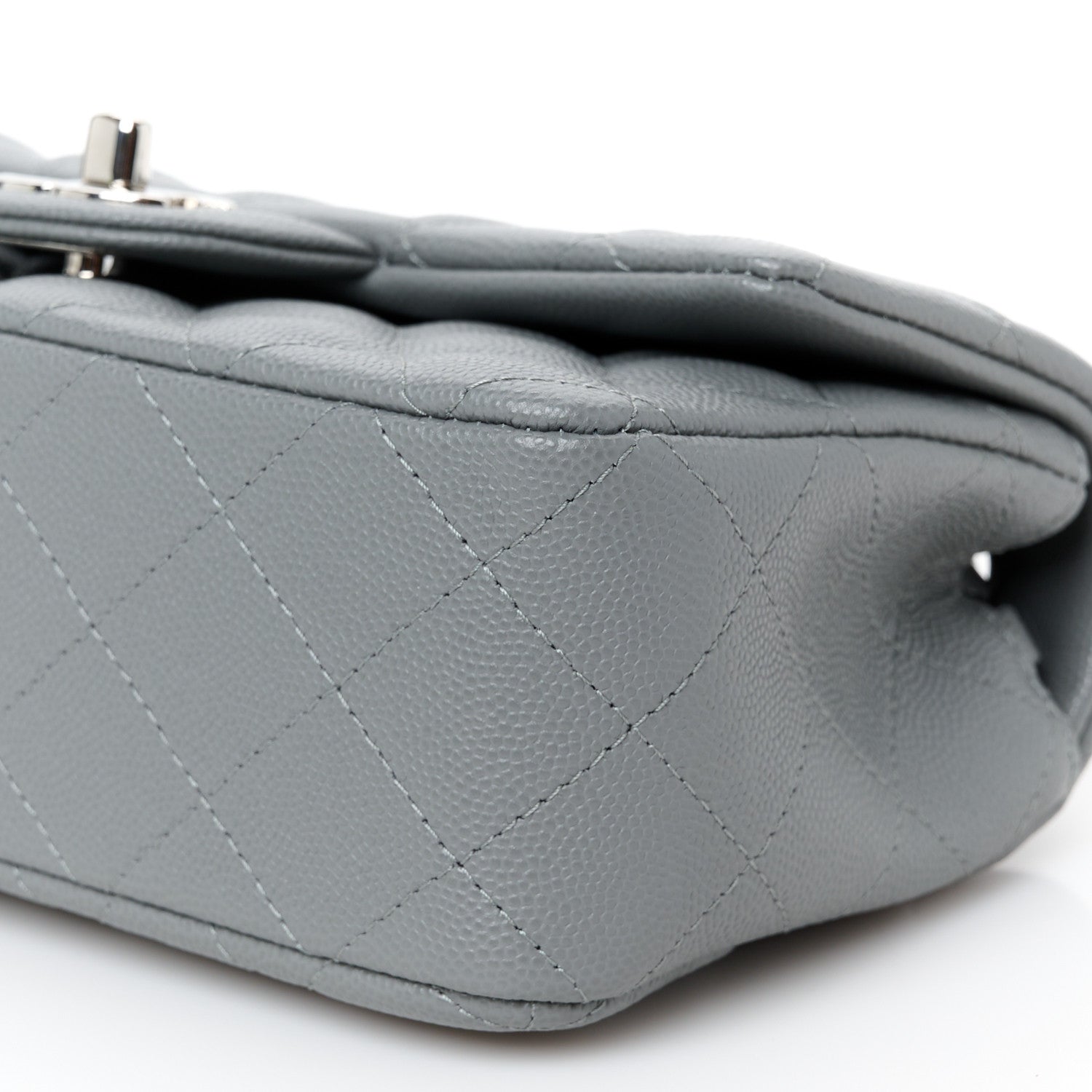 Chanel Caviar Quilted Mini Rectangular Flap Grey 11 of 11