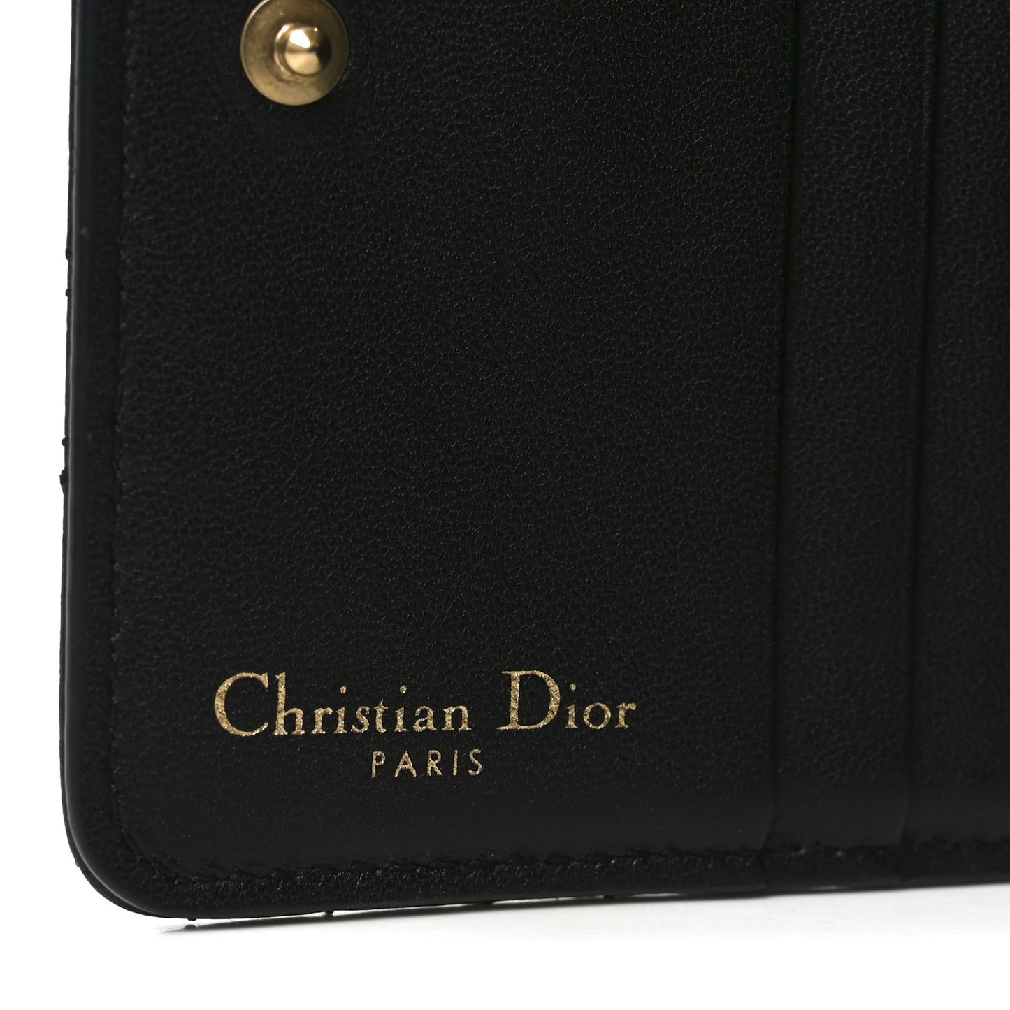 Lambskin Cannage Dioraddict Flap Wallet Black