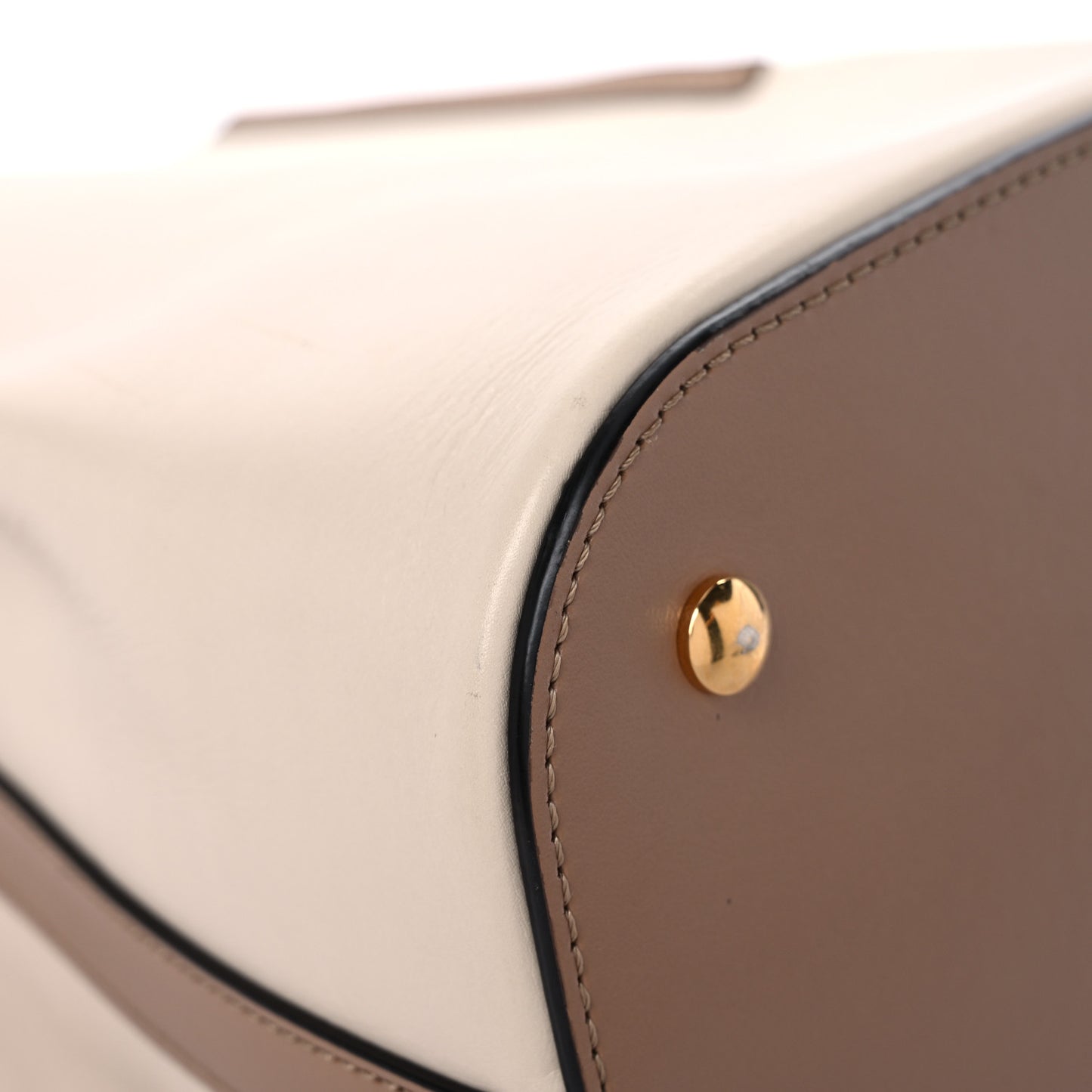 Calfskin Small Peggy Bucket Bag Cream