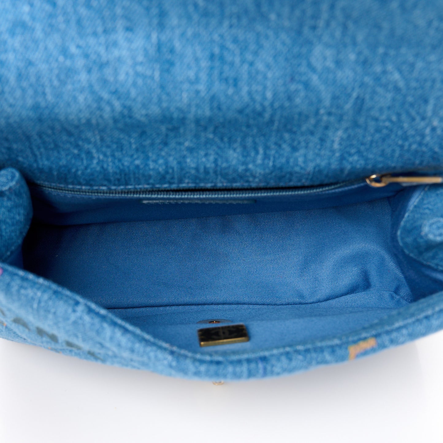 Denim Quilted Mini Denim Mood Rectangular Flap Blue Multicolor
