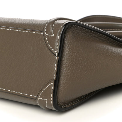 Celine Drummed Calfskin Nano Luggage Souris 9 of 15