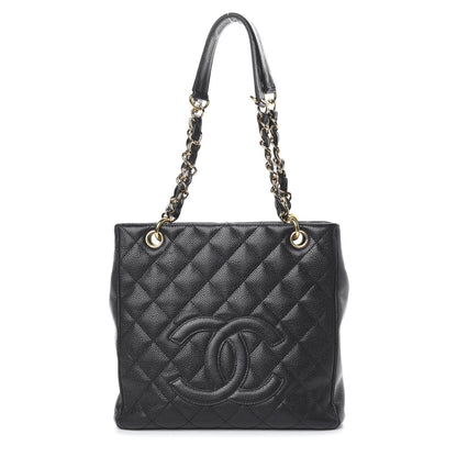 Chanel Caviar Quilted Petit Shopping Tote PST Black 1 of 11