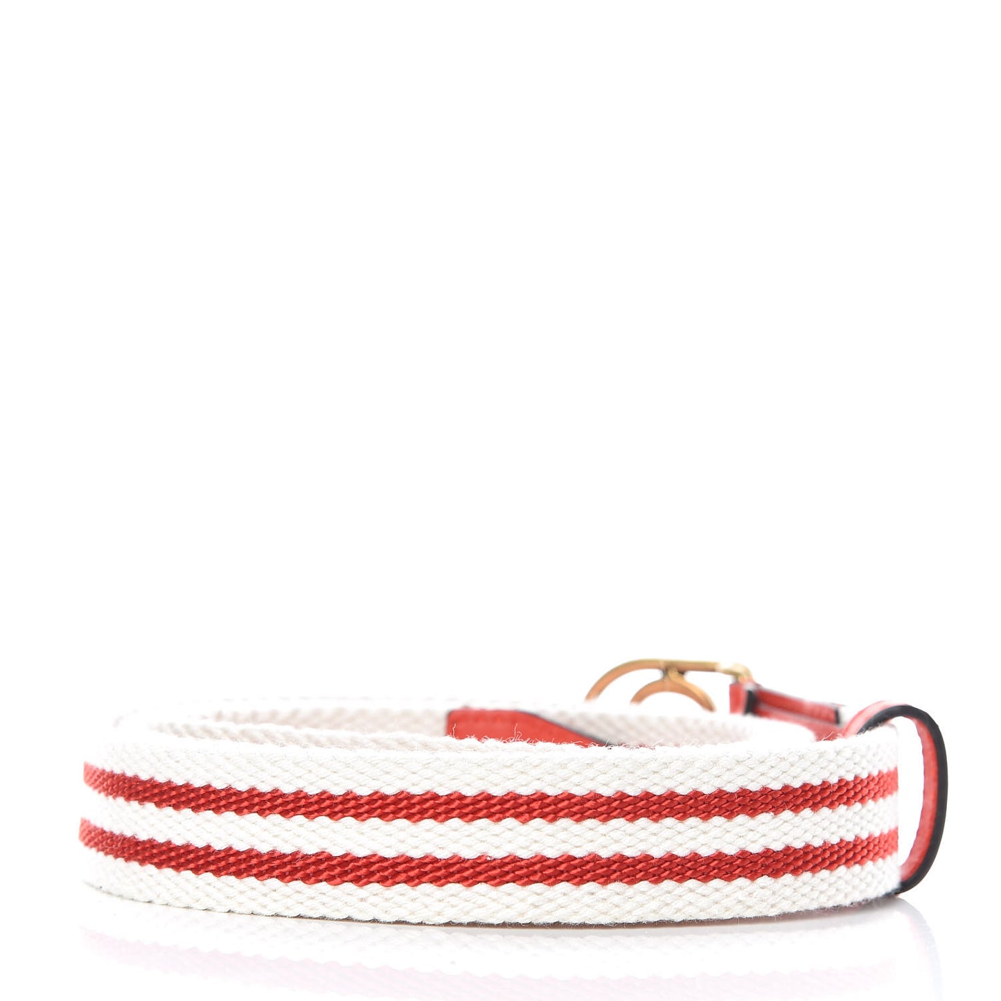 Canvas Striped GG Belt 90 36 White Red