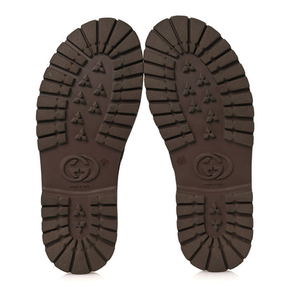 Gucci GG Supreme Monogram Miro Soft Calfskin Men's Horsebit Slippers 8 Beige Ebony New Acero 7 of 14