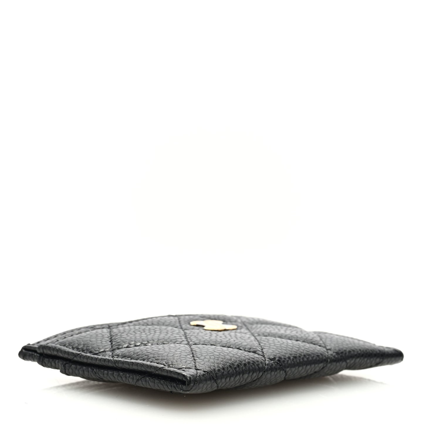 Caviar Quilted Card Holder Black