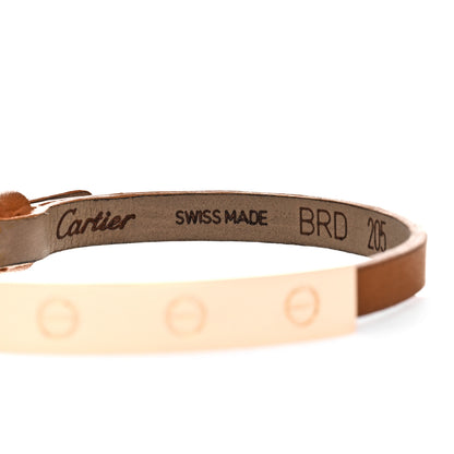 Cartier 18K Yellow Gold Calfskin 3 Motif LOVE Bracelet Brown 3 of 4