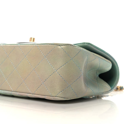 Chanel Lambskin Quilted Ombre Mini Top Handle Rectangular Flap Blue Green 10 of 11