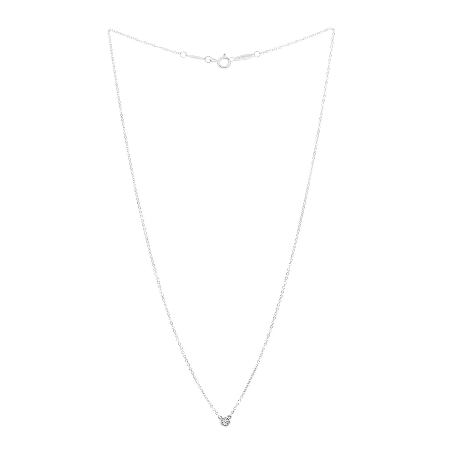 Sterling Silver Diamond .05ct Elsa Peretti Diamonds by the Yard Pendant Necklace