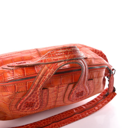 Givenchy Calfskin Crocodile Embossed Medium Nightingale Orange 14 of 22