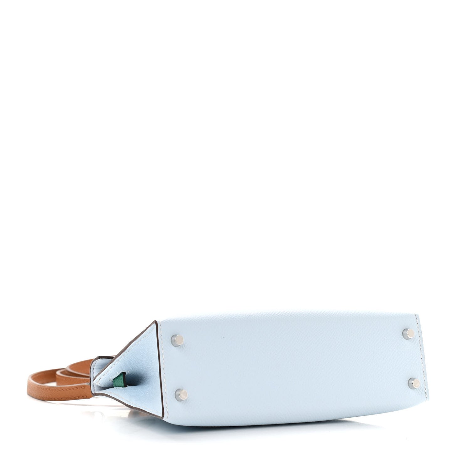 Epsom Mini Kelly Sellier 20 Bleu Brume Vert Jade Gold