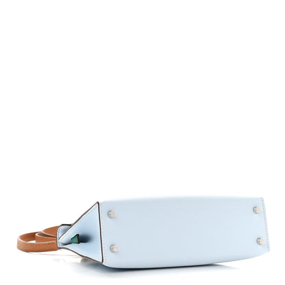 Hermes Epsom Mini Kelly Sellier 20 Bleu Brume Vert Jade Gold 4 of 11