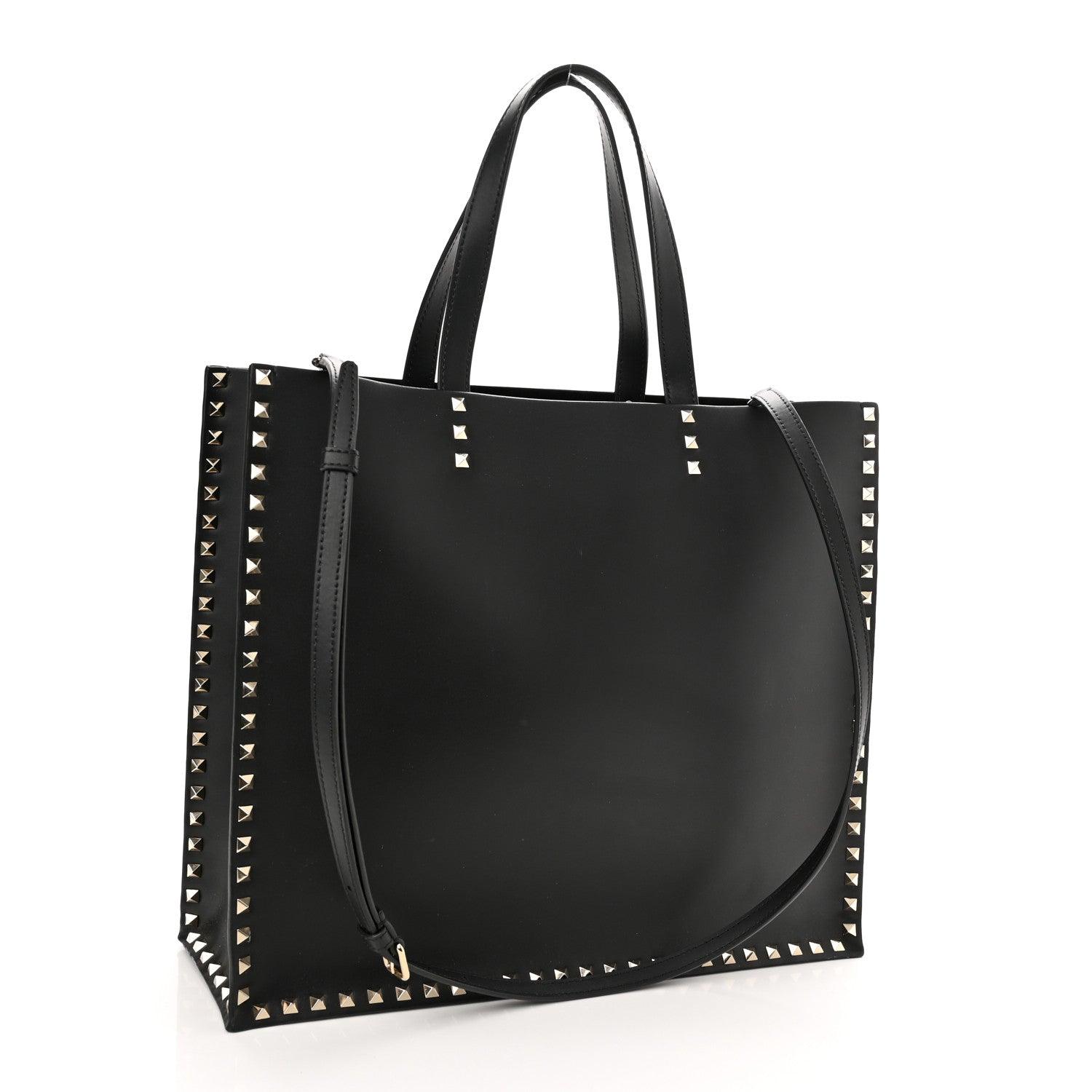 Valentino Garavani Calfskin Rockstud Vertical Tote Black 4 of 20