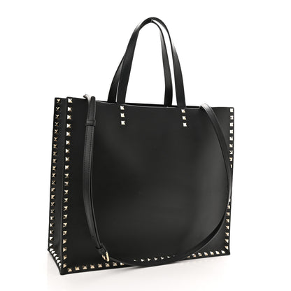 Valentino Garavani Calfskin Rockstud Vertical Tote Black 4 of 20