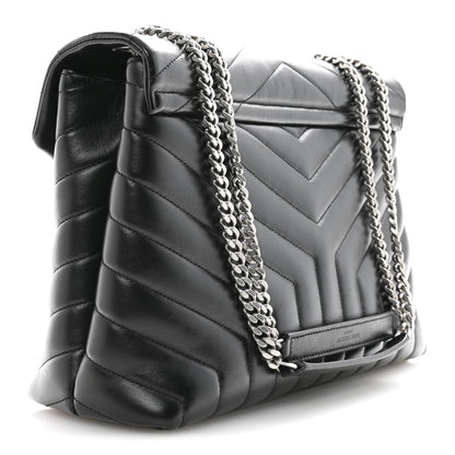 Saint Laurent Calfskin Y Quilted Monogram Medium Loulou Chain Satchel Black 3 of 11