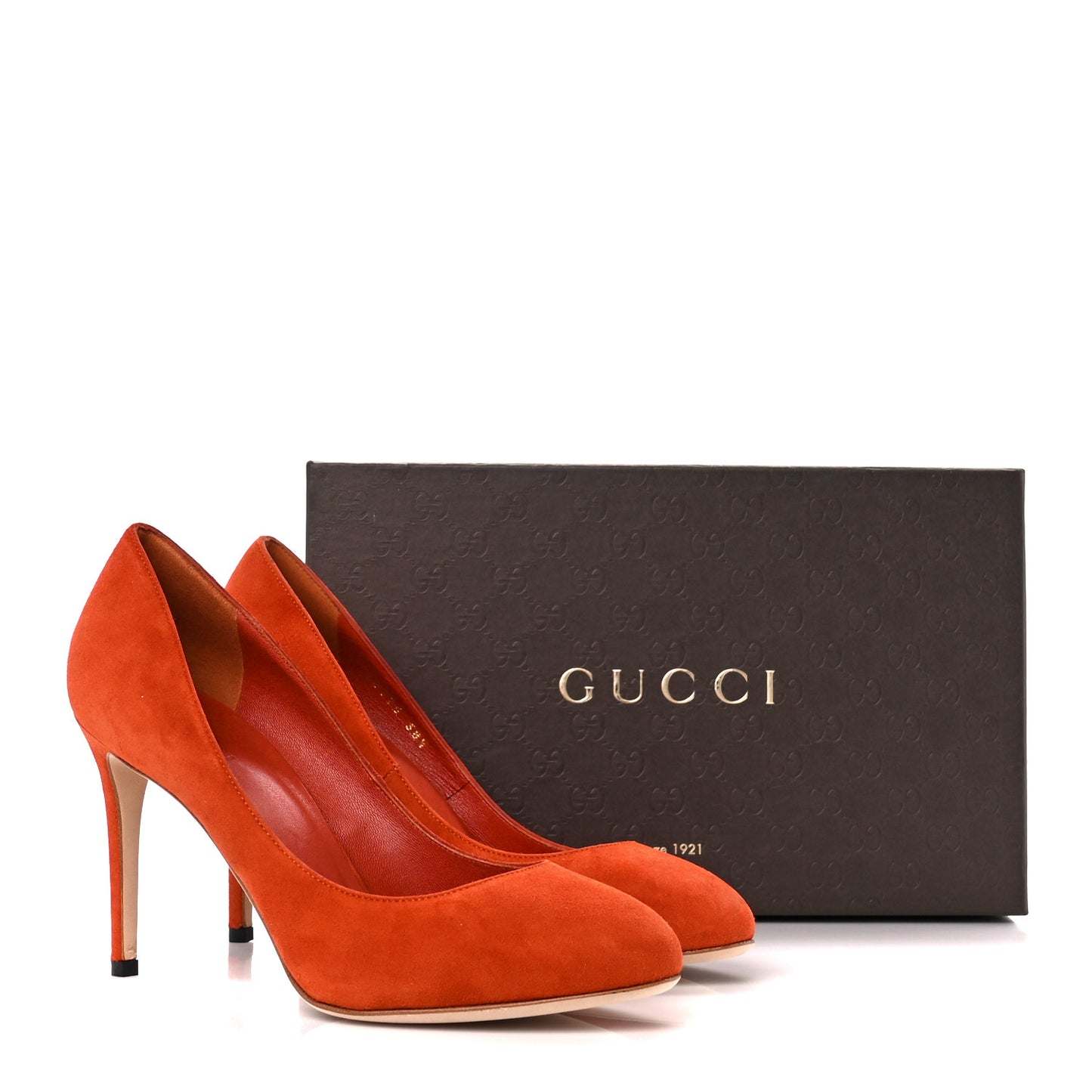 Kid Scamosciato Interlocking G Jennifer Pumps 38.5 New Rust