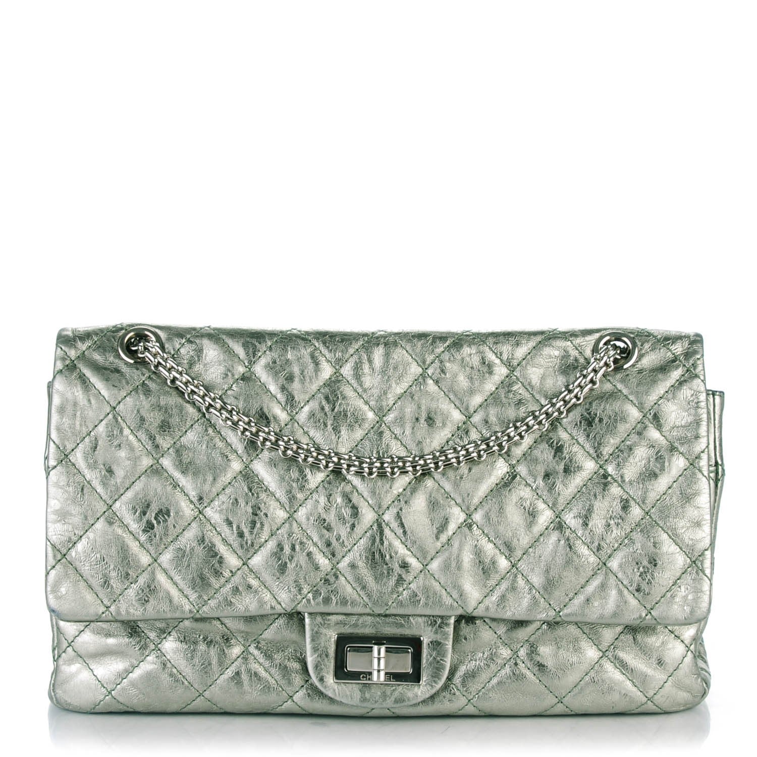 Chanel Metallic Aged Calfskin 2.55 Reissue 227 Flap Green 1 of 8