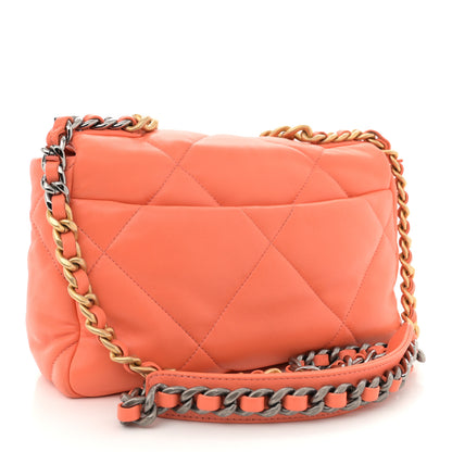 Chanel Lambskin Quilted Medium Chanel 19 Flap Orange 3 of 13