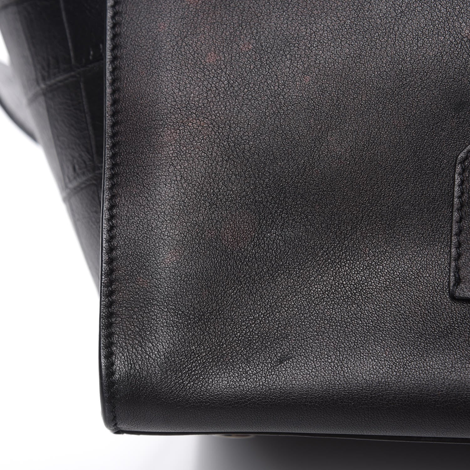 Saint Laurent Smooth Calfskin Crocodile Embossed Small Monogram Downtown Cabas Black 9 of 16