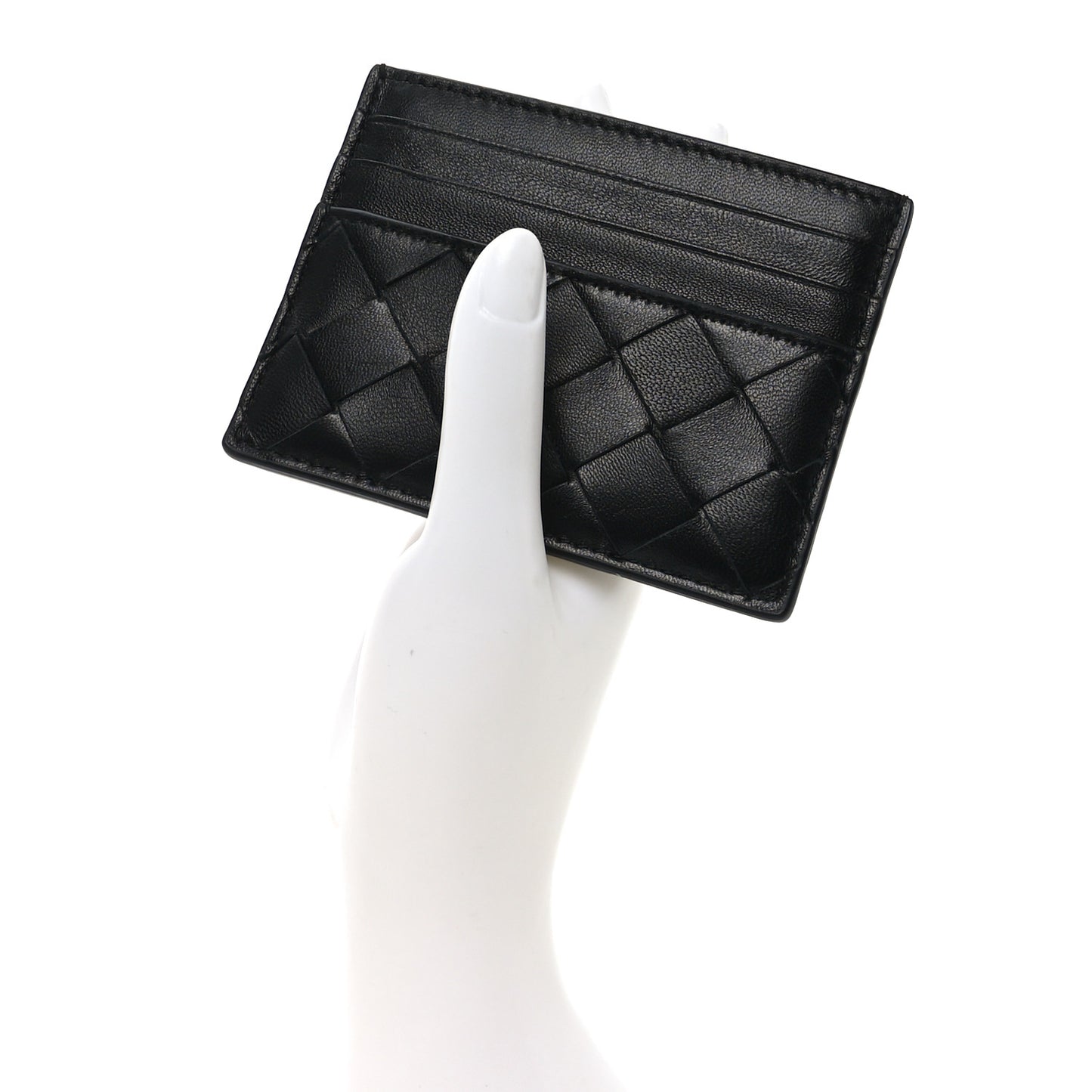 Nappa Intrecciato Card Case Black