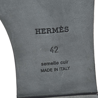 Hermes Goatskin Crystal Oran Sandals 42 Black 7 of 11