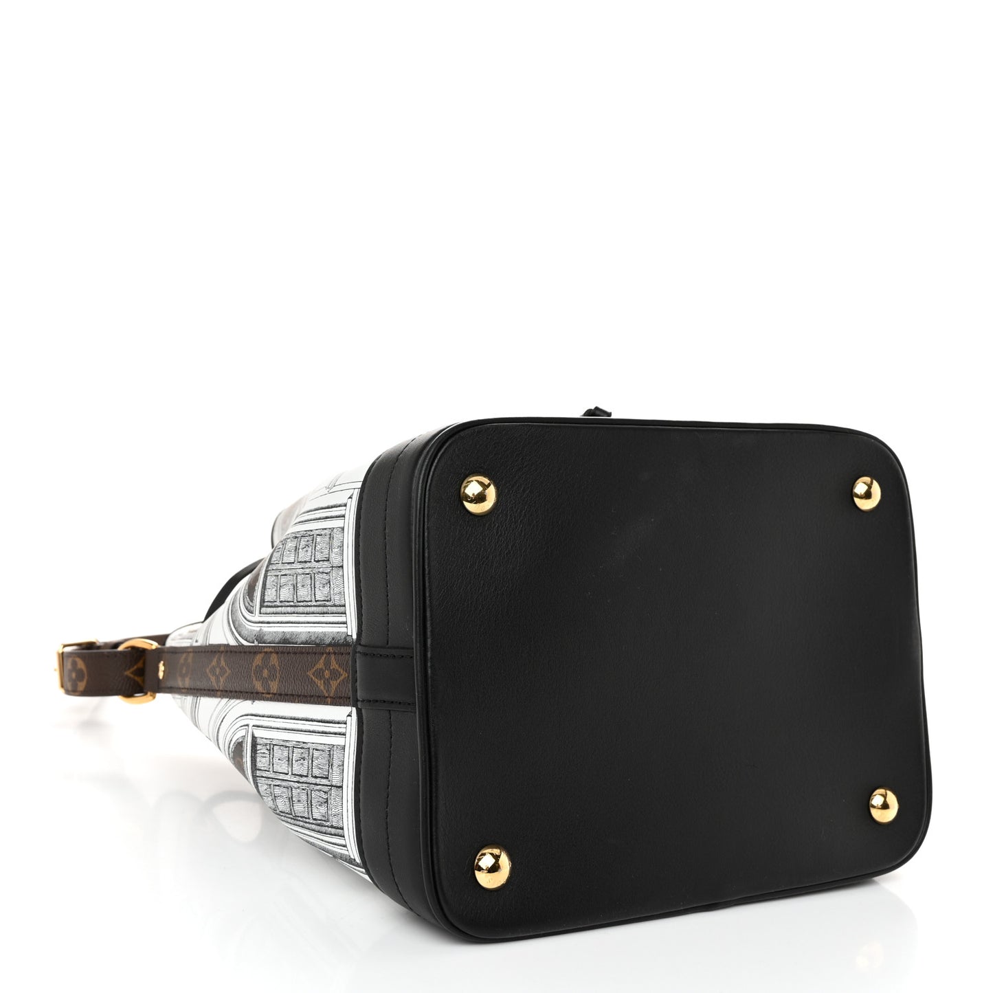 X FORNASETTI Calfskin Architettura Noe MM Black White