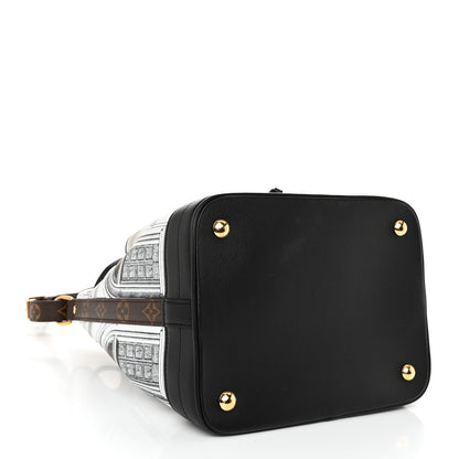Louis Vuitton X FORNASETTI Calfskin Architettura Noe MM Black White 4 of 9