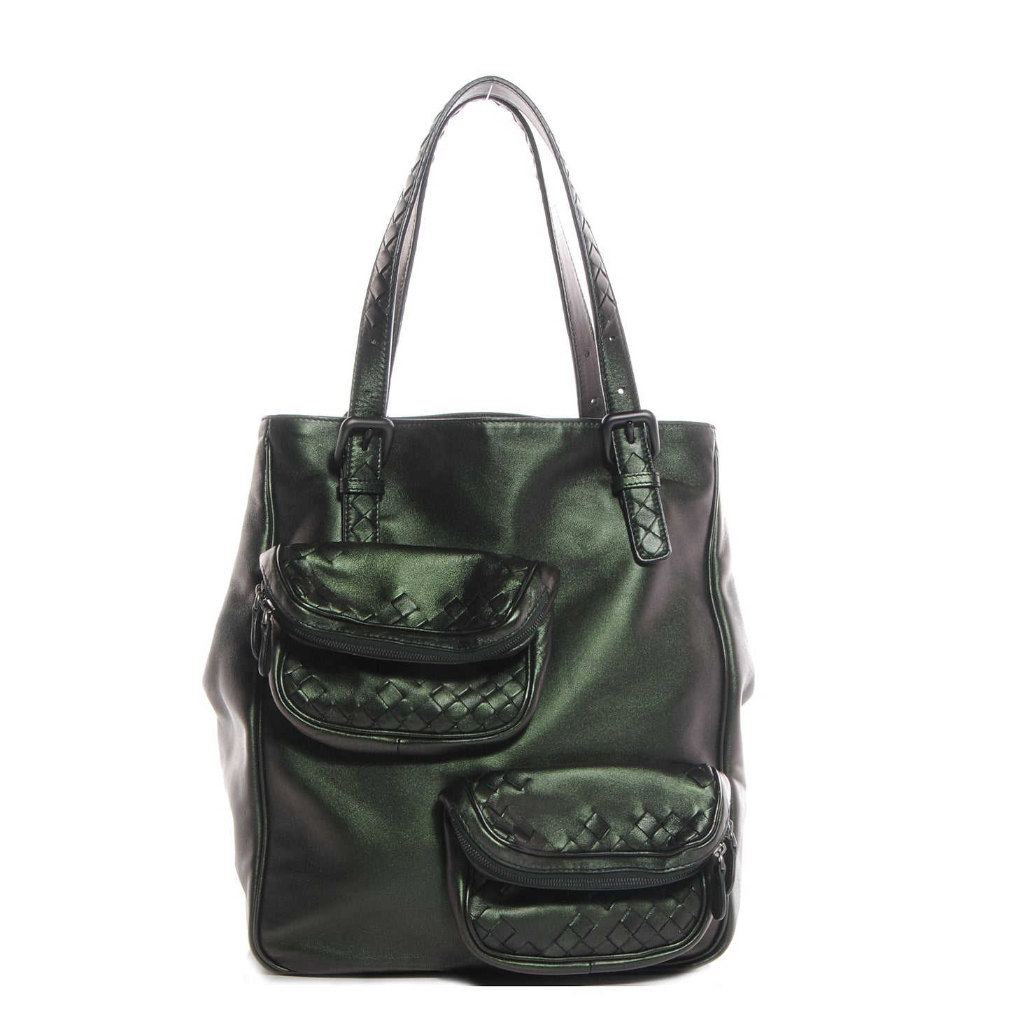 Iridescent Scarabee Multi Pocket Tote Bag Green