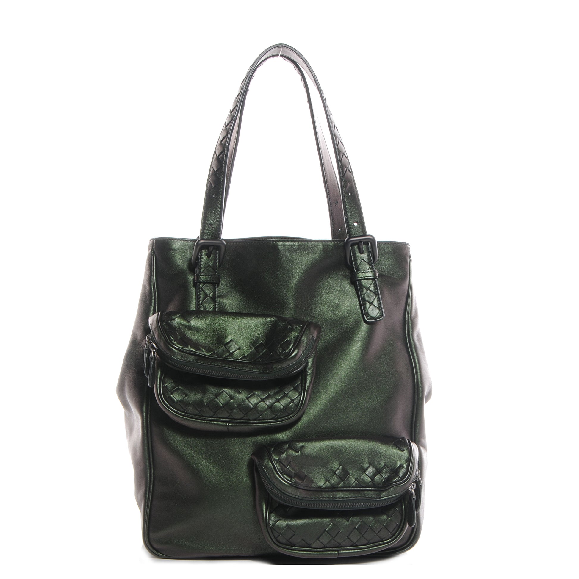 Bottega Veneta Iridescent Scarabee Multi Pocket Tote Bag Green 1 of 8