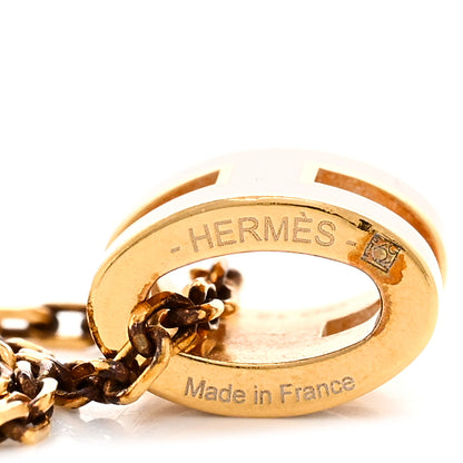 Hermes Lacquered Gold Mini Pop H Pendant Necklace Marron Glace 6 of 7