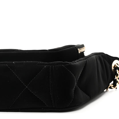 Chanel Velvet Effect Nylon Shiny Crumpled Calfskin Quilted Chanel 25 Clutch With Chain Black 10 of 10