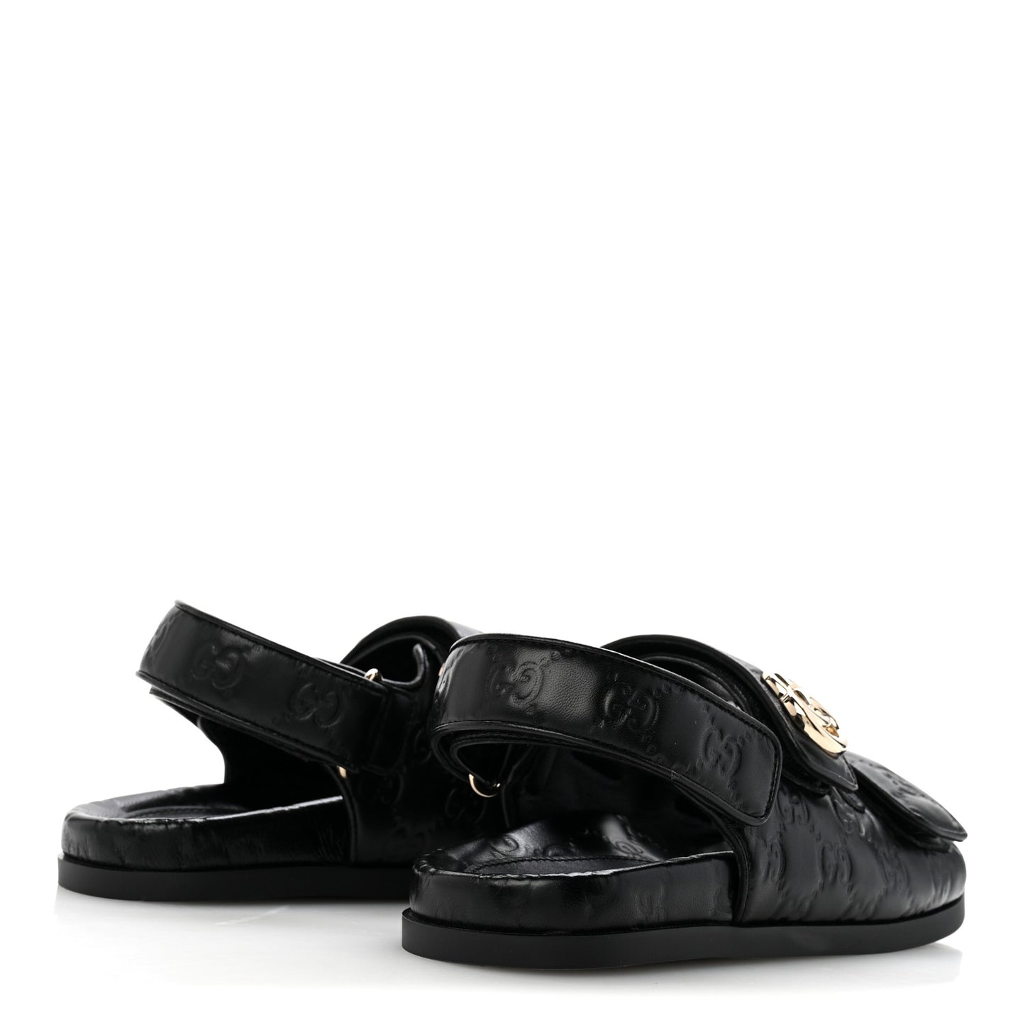 Guccissima GG Embossed Womens Sandals 36 Black