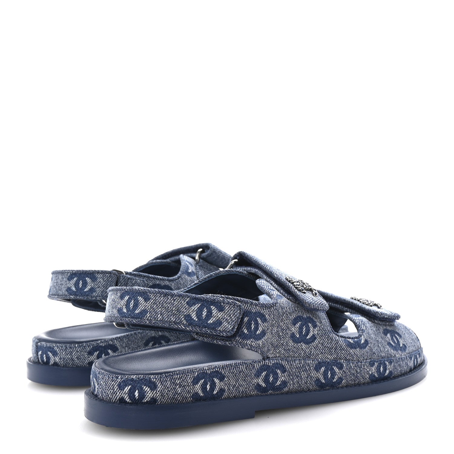 Chanel Denim CC Dad Sandals 39.5 Blue 39.5 Blue 5 of 10