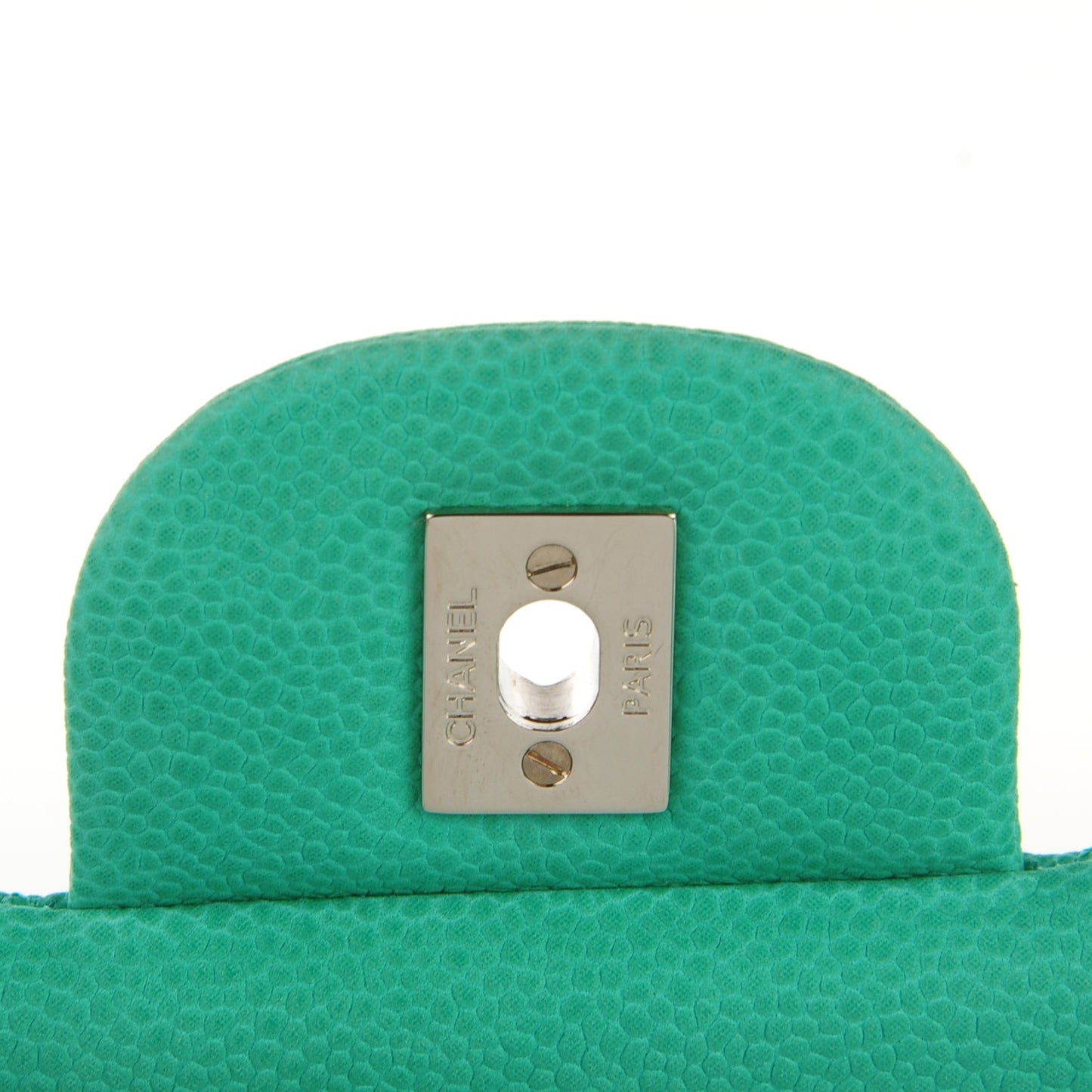 Iridescent Caviar Quilted Jumbo Double Flap Green