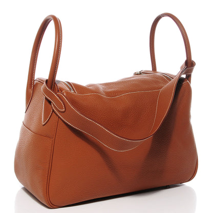 Hermes Taurillon Clemence Lindy 30 Gold 3 of 13