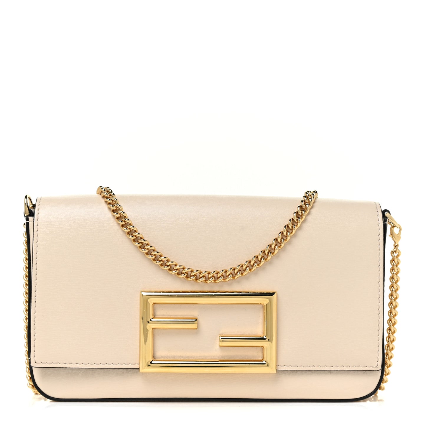 Vitello Palmellato Wallet on Chain with Pouches Camelia