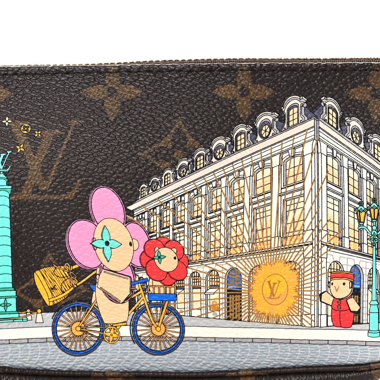 Louis Vuitton Monogram 2022 Christmas Animation Paris Mini Pochette Accessories Pink 8 of 10