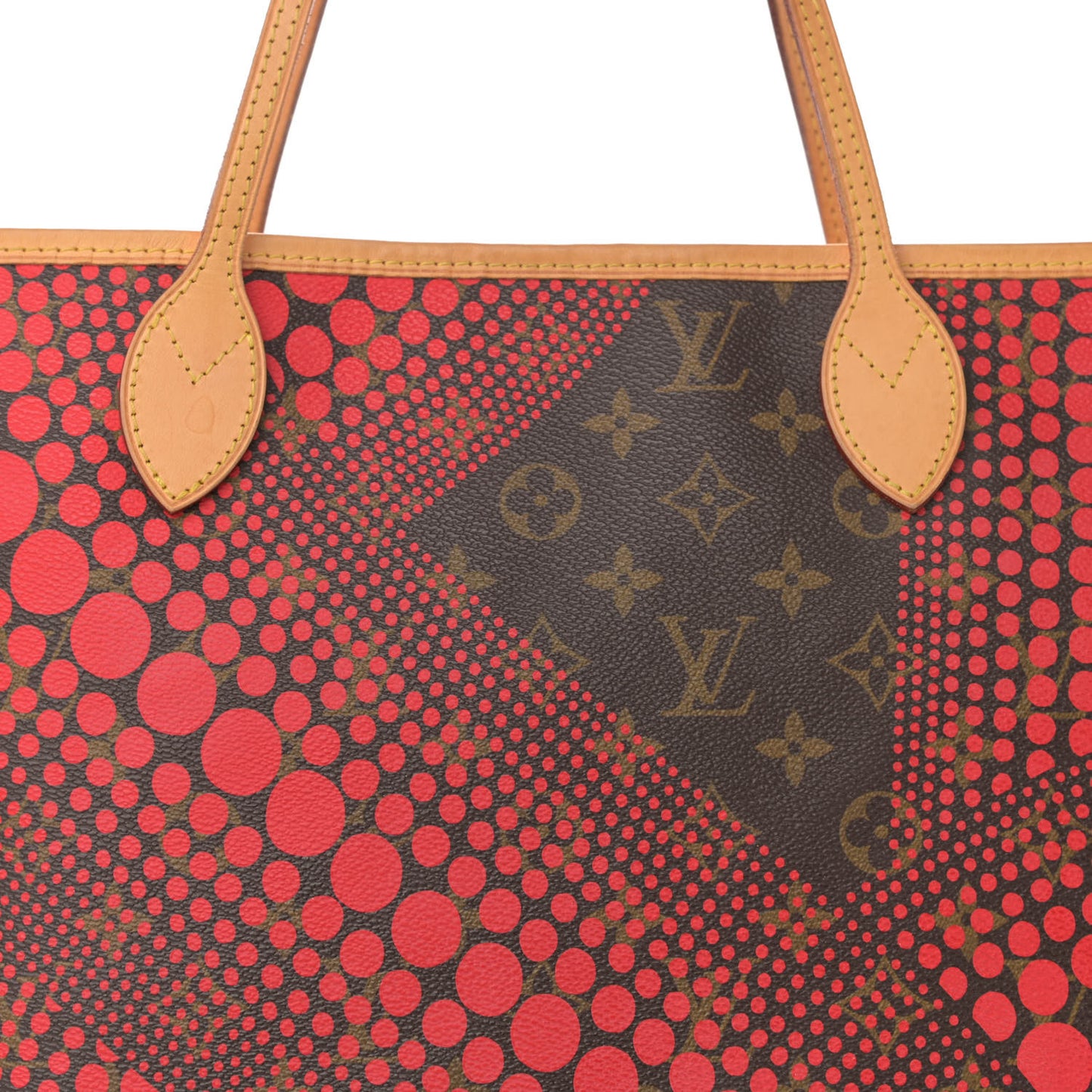 Monogram Kusama Waves Neverfull MM Red
