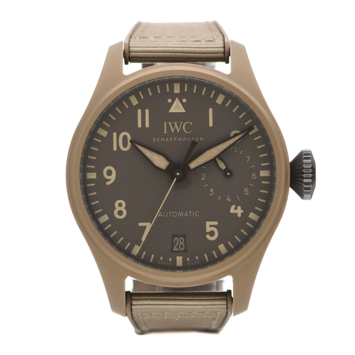 Ceramic Fabric 46mm Big Pilot Top Gun Mojave Desert Edition Automatic Watch Brown IW506003
