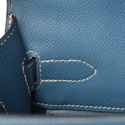 Hermes Epsom Kelly Sellier 32 Blue Jean 8 of 36