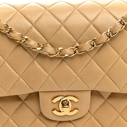 Chanel Lambskin Quilted Medium Double Flap Beige 8 of 15
