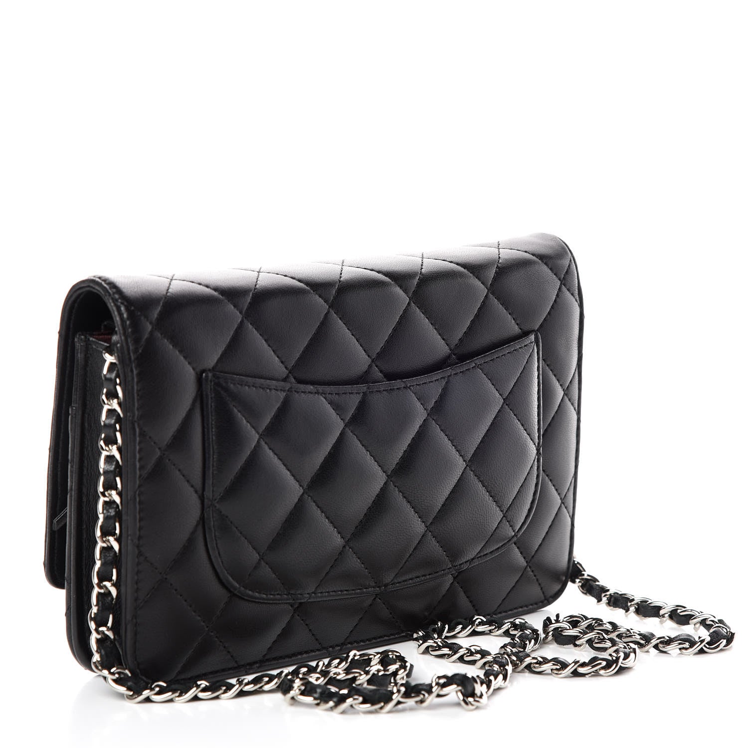 Chanel Lambskin Quilted Wallet On Chain WOC Black 3 of 11