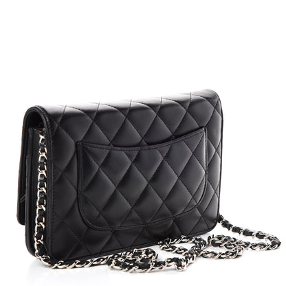 Chanel Lambskin Quilted Wallet On Chain WOC Black 3 of 11